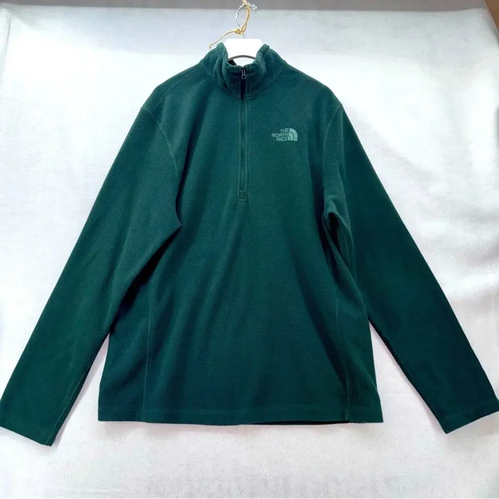 Men’s The North Face Fleece 1/4 Zip Pullover Forrest Green Medium Lightweight